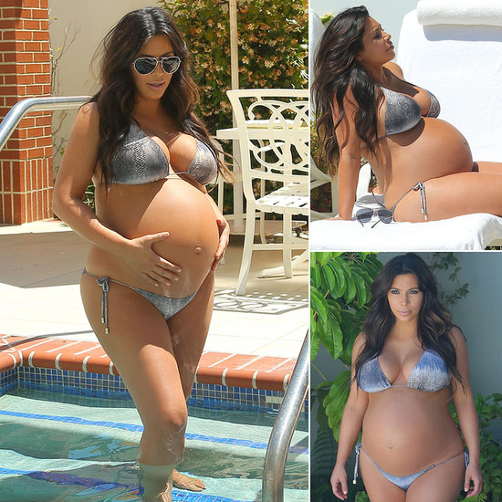 Kim-Kardashian-Pregnant-Bikini-Before-Giving-Birth